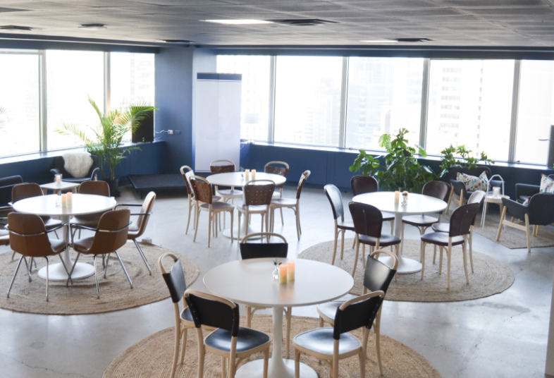 This event space is located in heart of midtown within a Class A office building and also offers high-end work and conferencing facilities